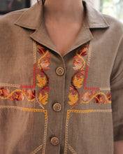 Load image into Gallery viewer, JOD 140.00 - Autumn leaves Linen Jacket {HEBRON, RAMALLAH}