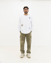 Load image into Gallery viewer, JOD 40.00 - Patches - White long sleeve {RAMALLAH, JAFFA, GAZA}