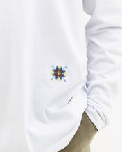 Load image into Gallery viewer, JOD 40.00 - Patches - White long sleeve {RAMALLAH, JAFFA, GAZA}
