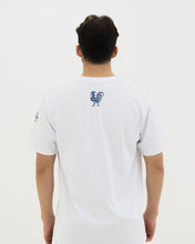 Load image into Gallery viewer, JOD 38.00 - Patches - White T-shirt {RAMALLAH, JAFFA, GAZA}