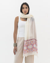 Load image into Gallery viewer, JOD 210.00 - Carnation White Shawl {RAMALLAH}