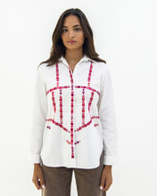 Load image into Gallery viewer, JOD 85.00 - Corset Flowers (white) Shirt {RAMALLAH}