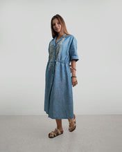 Load image into Gallery viewer, JOD 206.00 - Jouri Dress Linen Pearl - {HEBRON}
