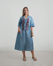 Load image into Gallery viewer, JOD 206.00 - Jouri Dress Linen Burghundy - {HEBRON}