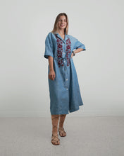 Load image into Gallery viewer, JOD 206.00 - Jouri Dress Linen Burghundy - {HEBRON}