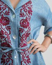 Load image into Gallery viewer, JOD 206.00 - Jouri Dress Linen Burghundy - {HEBRON}