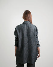 Load image into Gallery viewer, JOD 160.00 - Charcoal Linen Jacket {BIR EL SABE'}