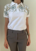 Load image into Gallery viewer, JOD 55.00 - Birds, Flowers, and Diamonds Polo {HEBRON}