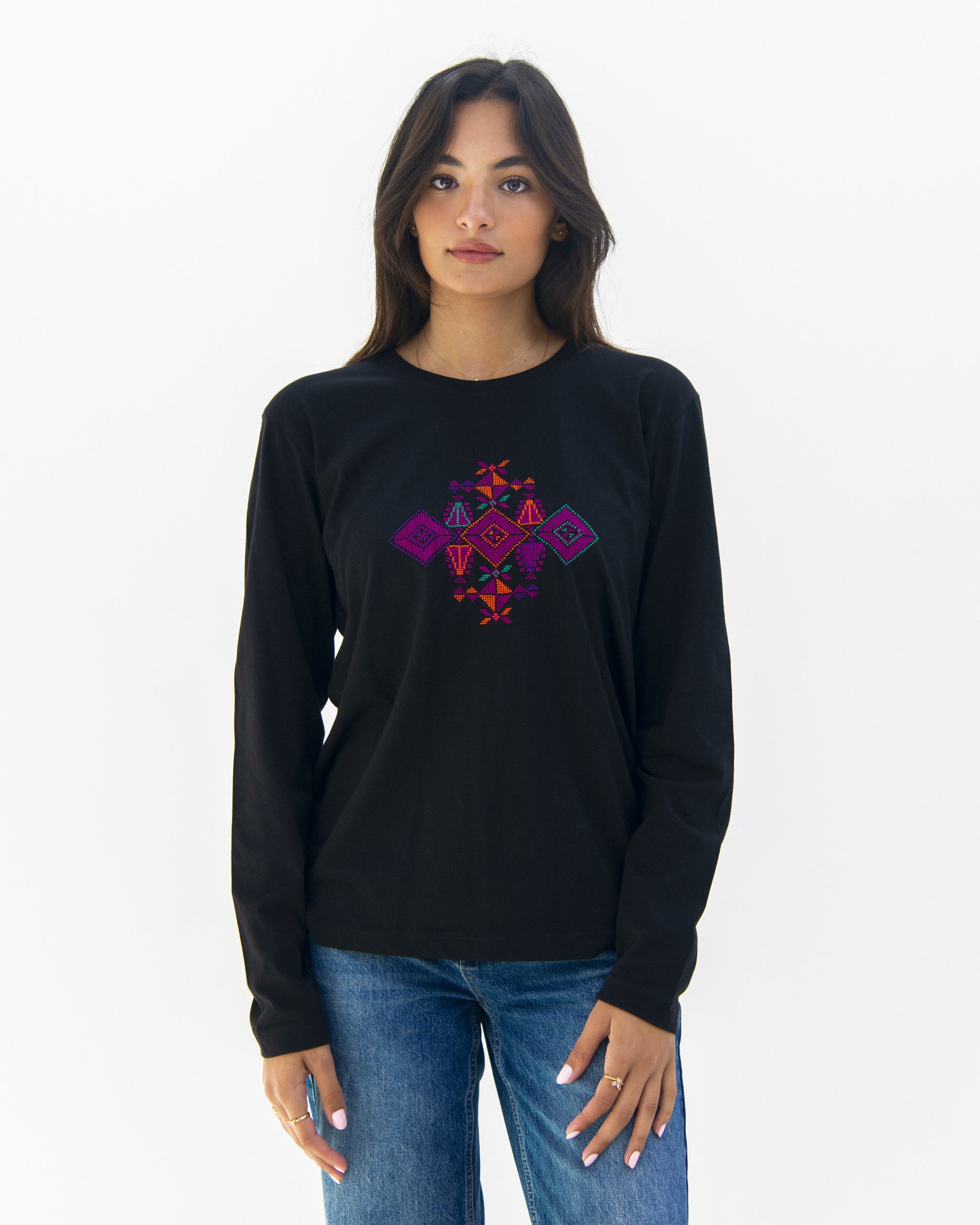 ◎Eaphi EMBROIDERY LONG SLEEVE SHIRTS EMBROIDERY LONG SLEEVE SHIRTS