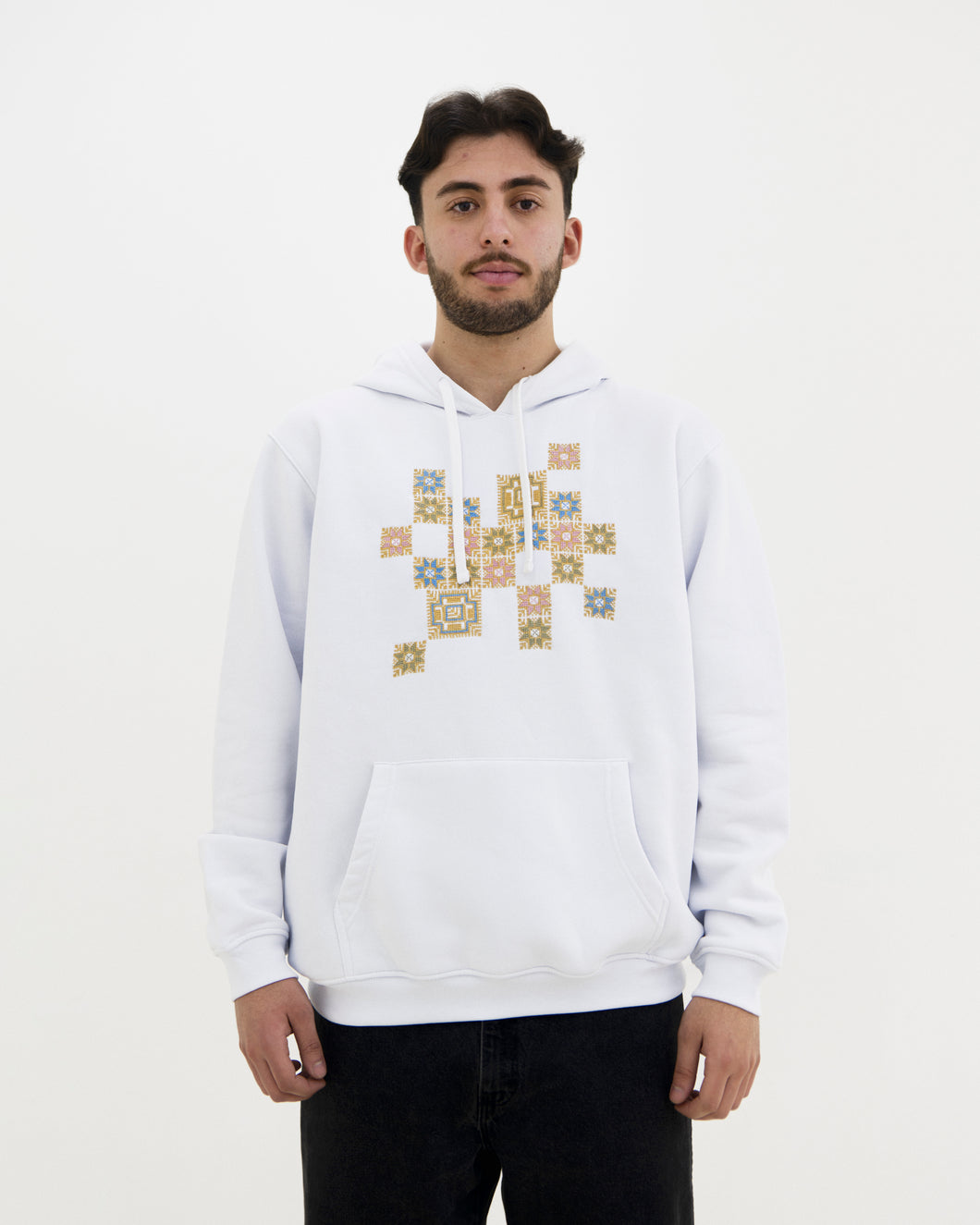 JOD 65.00 - Tiles Hoodie - White {RAMALLAH}