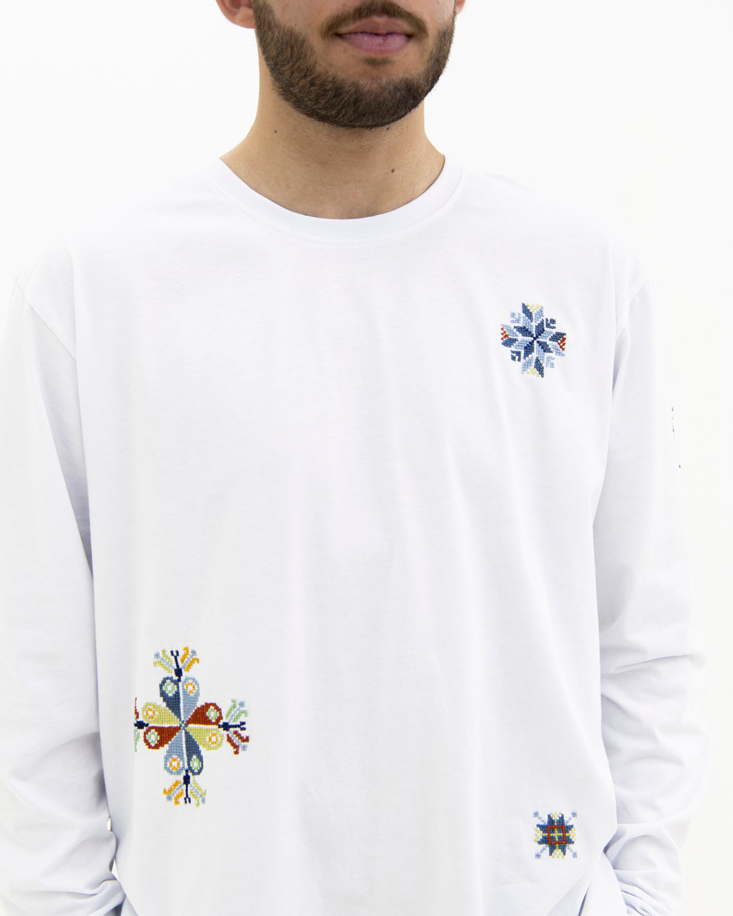 JOD 38.00 - Patches - White long sleeve {RAMALLAH, JAFFA, GAZA}