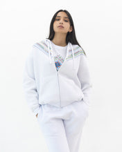 Load image into Gallery viewer, JOD 65.00 - Beersheba Cypresses Zip-up Hoodie - White {BIR ELSABE'}
