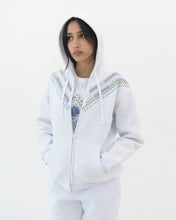 Load image into Gallery viewer, JOD 65.00 - Beersheba Cypresses Zip-up Hoodie - White {BIR ELSABE'}
