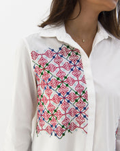 Load image into Gallery viewer, JOD 85.00 - Pomegranate Flowers Shirt {GAZA}
