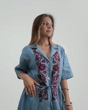 Load image into Gallery viewer, JOD 206.00 Juri Dress Linen Burghundy- {HEBRON}
