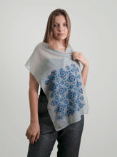 Load image into Gallery viewer, JOD 70.00 - &#39;Pomegranate Flower&#39; Scarf - Purple {GAZA}
