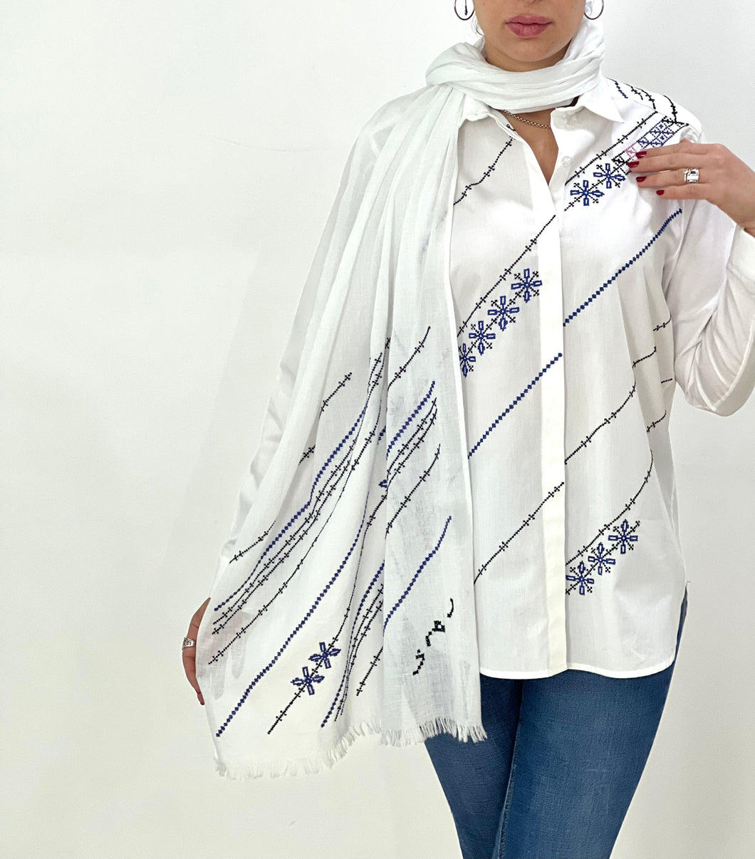 JOD 55.00 - Barbed Wire Shawl {HEBRON}